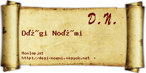 Dégi Noémi névjegykártya